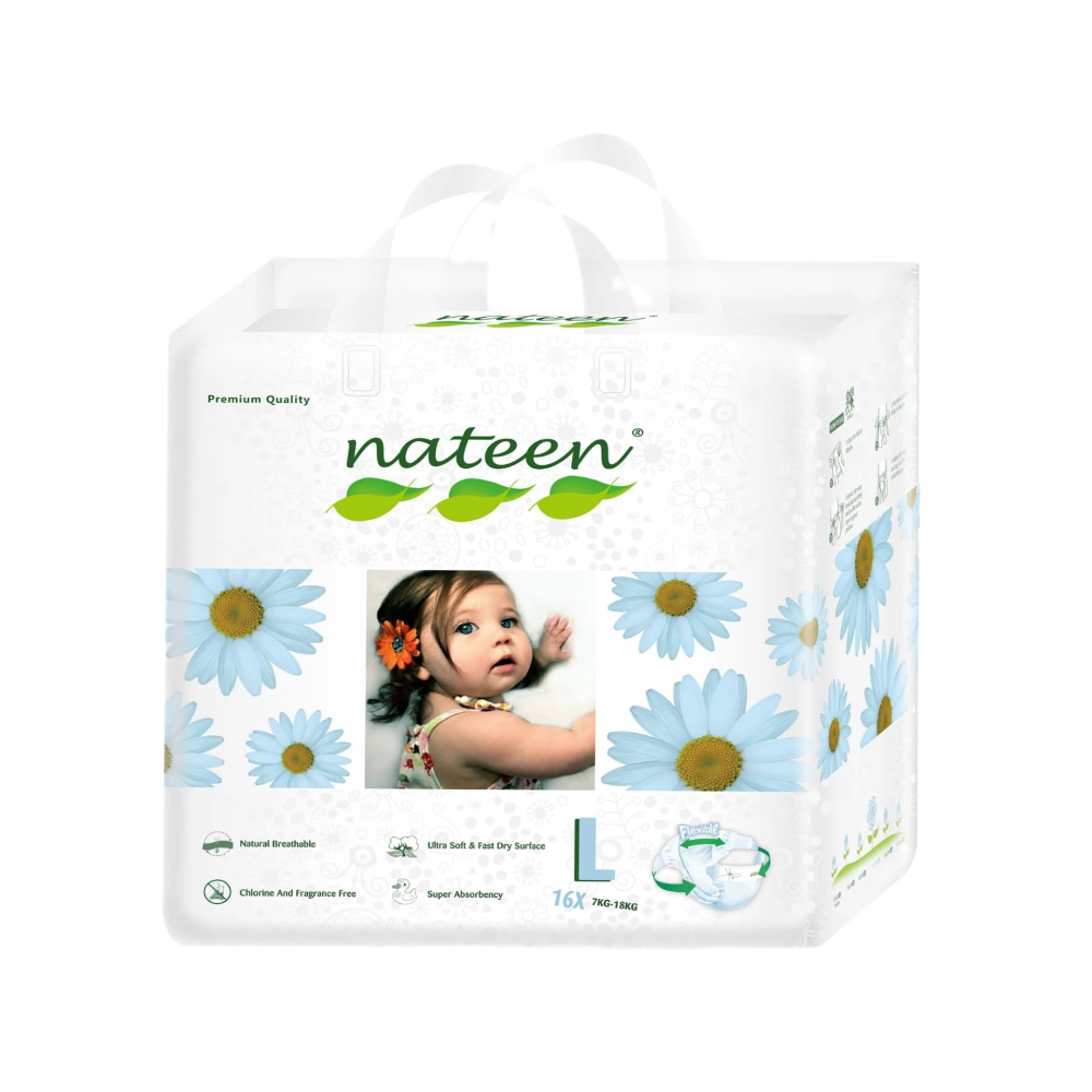 Scutece hipoalergenice Premium Line, 3D Flex & Fit, Nr. 4, 8-6 kg, 16 bucati, Nateen