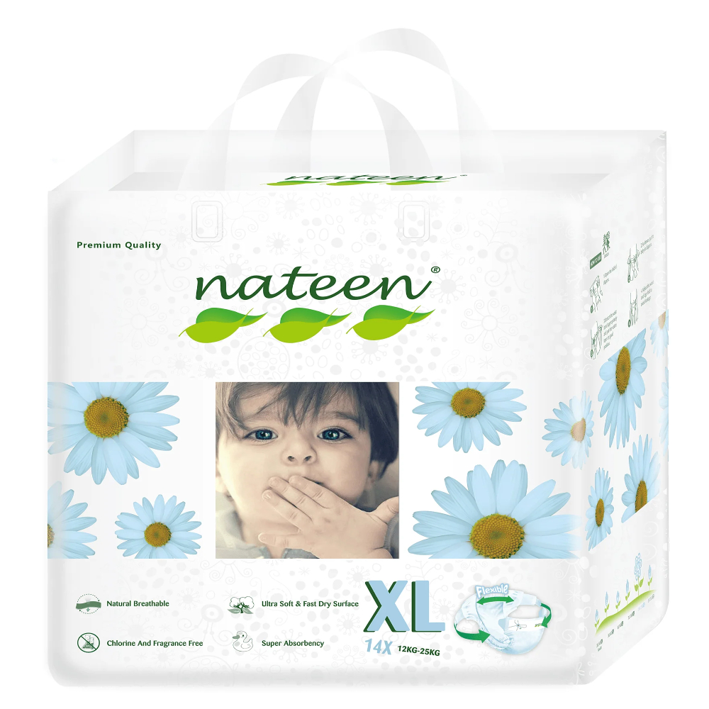 Scutece hipoalergenice Premium Line, 3D Flex & Fit, Nr. 5, 10-20 kg, 14 bucati, Nateen