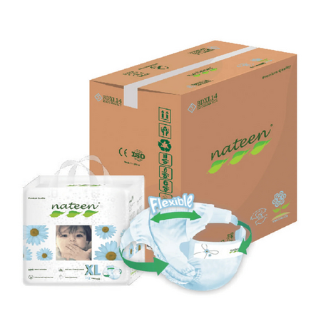Scutece hipoalergenice Premium Line, 3D Flex & Fit, Nr. 6, 15-25 kg, 14 bucati, Nateen 601507