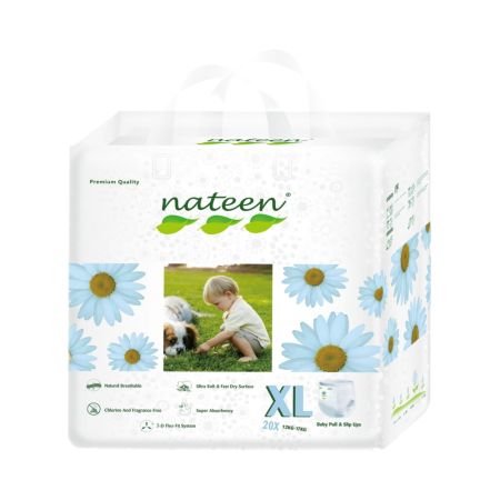 NATEEN SCUTECE PANTS PREMIUM LINE HIPOALERGENICE FIXARE 3D FLEX&FIT NR.5 12-17 KG 20 BUC  BPXL20