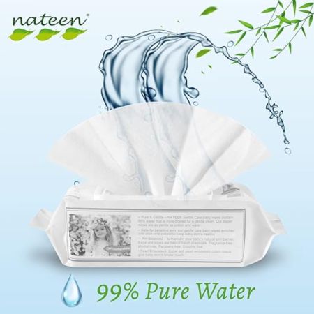 NATEEN SERVETELE UMEDE TETINE SI SUZETE  PREMIUM WET WIPES 99% APA BIODEGRADABILE 80 BUC  PBW80A