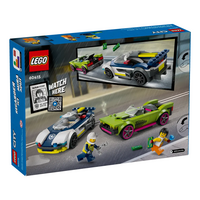 Urmarire cu masina de politie si masina puternica, +6 ani, 60415, Lego City