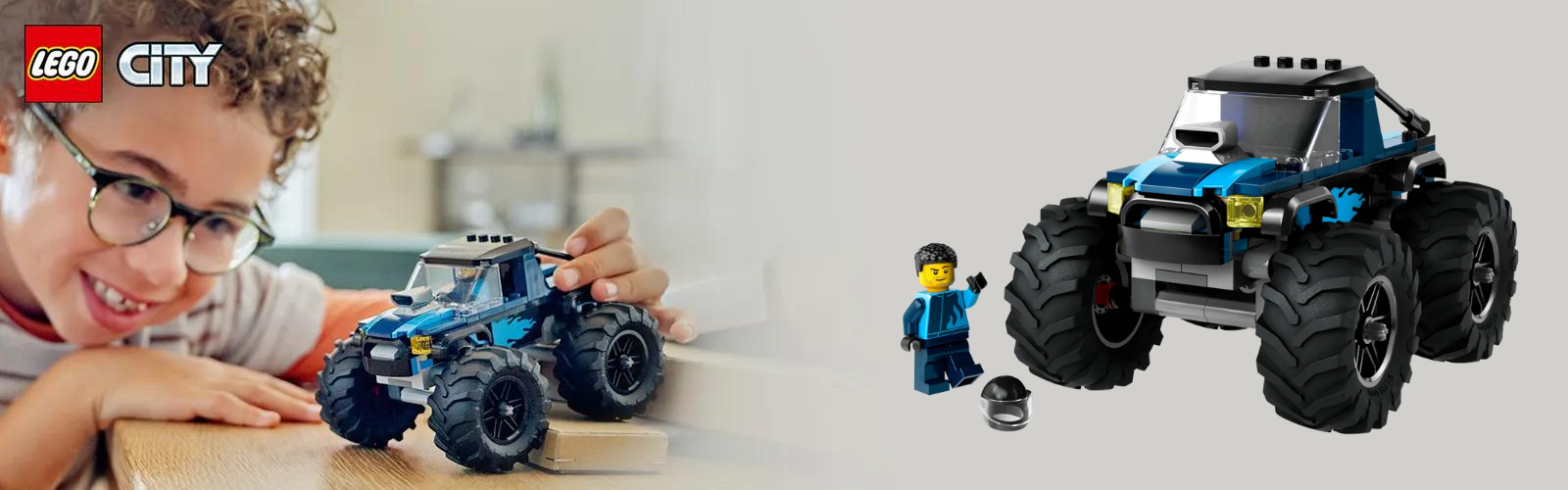 Monster Truck Albastru, +5 ani, 60402, Lego City