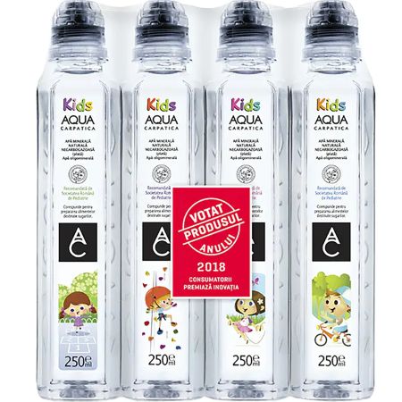 Apa plata Kids, 12 bucati x 25 ml, Aqua Carpatica