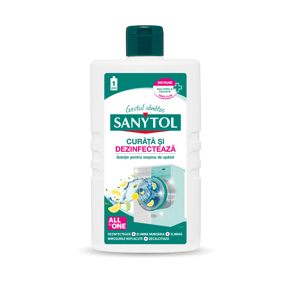 Solutie de curatat si dezinfectat masina de spalat, 240 ml, Sanytol