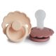 Set 2 suzete din silicon Daisy, Pink Cream/ Powder Blush, 6-18 luni, Frigg 603191