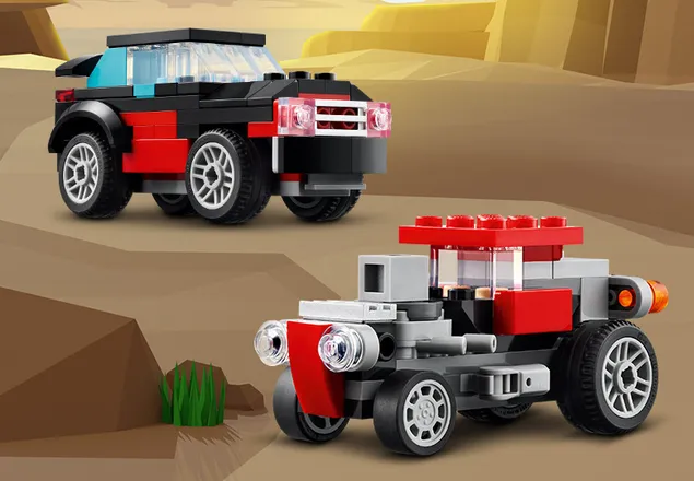 Camioneta-platforma cu elicopter, +7 ani, 31146, Lego Creator 3 in 1