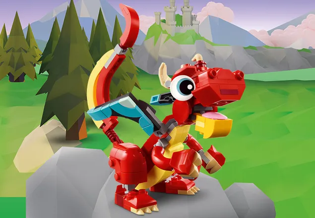 Dragon rosu, +6 ani, 31145, Lego Creator 3 in 1