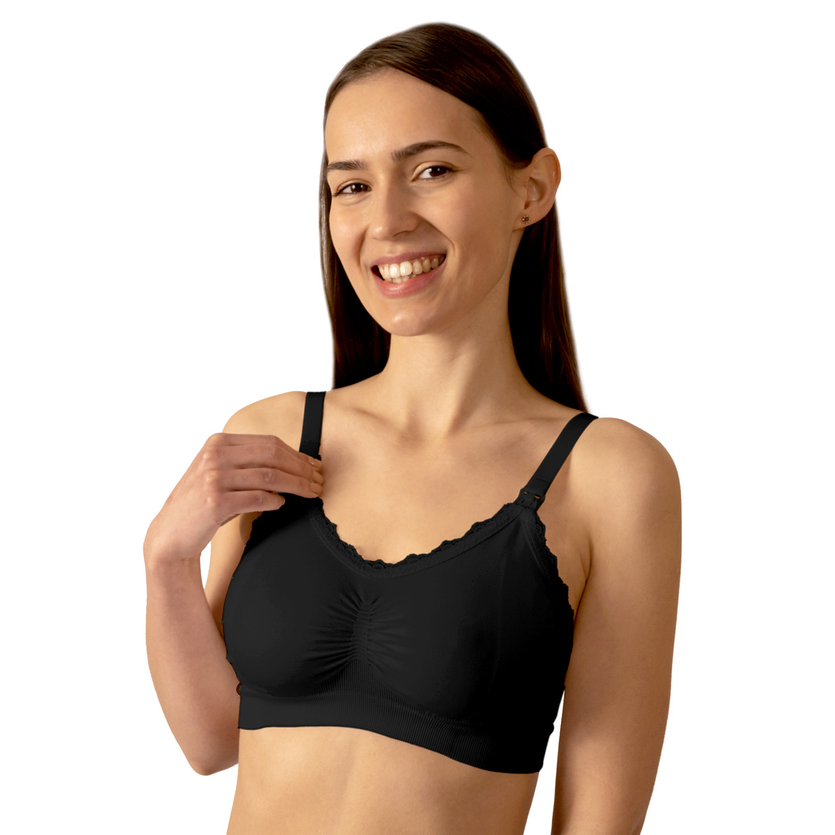 Sutien pentru alaptat, cupa D 80 - 85, Negru, Babyono