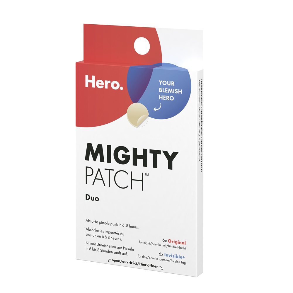 Plasturi hidrocoloidali pentru acnee Mighty Patch Duo, 12 bucati, Hero