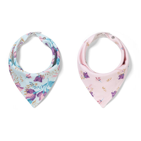 Bavetica esarfa din bumbac, 2 bucati, Floral, Babyono 603817