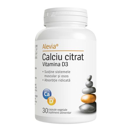 Calciu D3 citrat, 30 capsule, Alevia