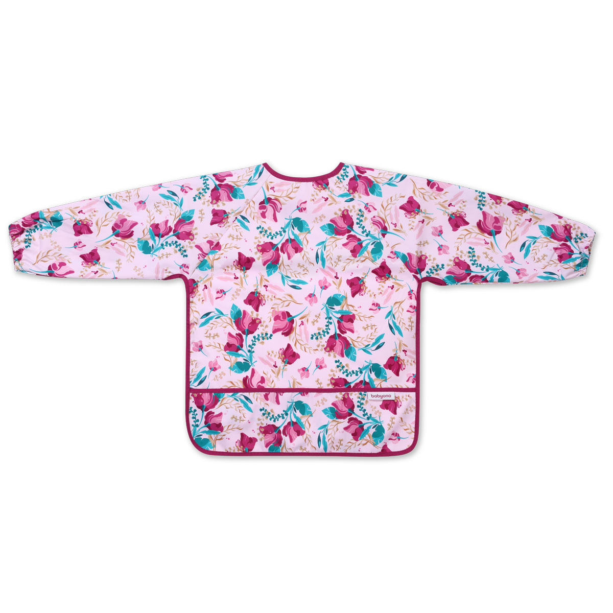 Baveta pentru copii cu maneci lungi, Floral, Babyono