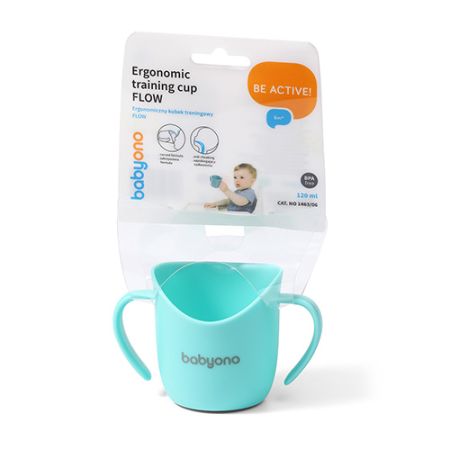 Cana ergonomica pentru antrenament, +6 luni, 120ml, Turquoise, Babyono 604383