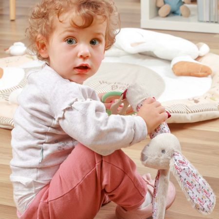 Jucarie de plus chitaitoare, +3 luni, Iepurasul Milly, Babyono 605151