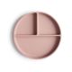 Farfurie din silicon cu ventuza, Blush, Mushie 605169