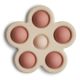 Jucarie senzoriala din silicon in forma de Floare, +10 luni, Rose - Blush - Shifting Sand, Mushie 605212