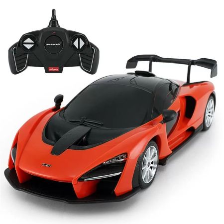 RASTAR MASINA CU TELECOMANDA McLAREN SENNA PORTOCALIU CU SCARA 1 LA 18 Ras96300_Portocaliu