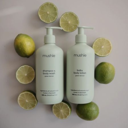 Lotiune de corp organica pentru bebelusi, Green Lemon, 400 ml, Mushie 605706