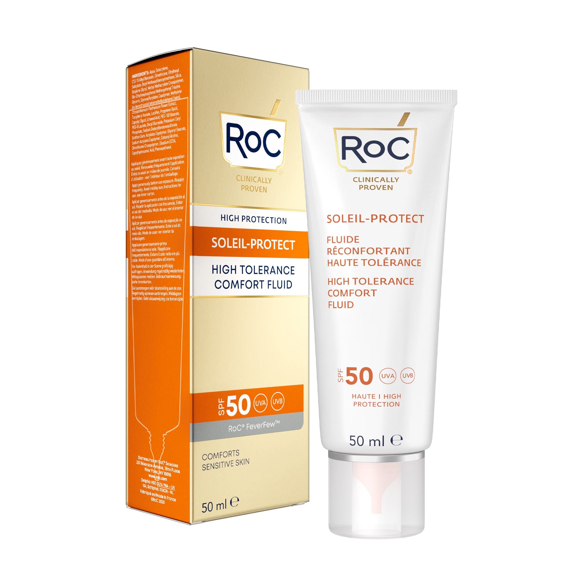 Fluid reconfortant SPF 50 Soleil Protect, 50 ml, Roc