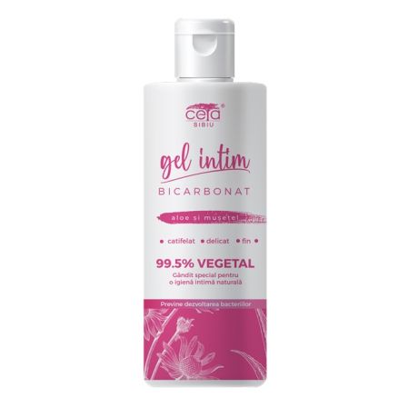 Gel intim 99.5% vegetal cu bicarbonat, aloe si musetel, 200 ml, Ceta