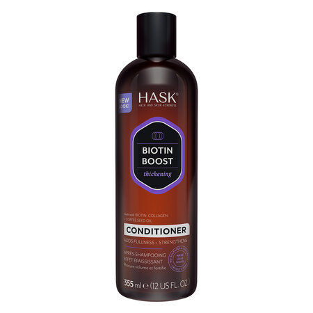 Balsam cu biotina, colagen si cafea pentru ingrosarea parului Biotin Boost, 355 ml, Hask