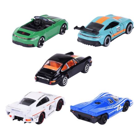 Set 5 masinute metalice Porche, + 3 ani, Majorette 606046