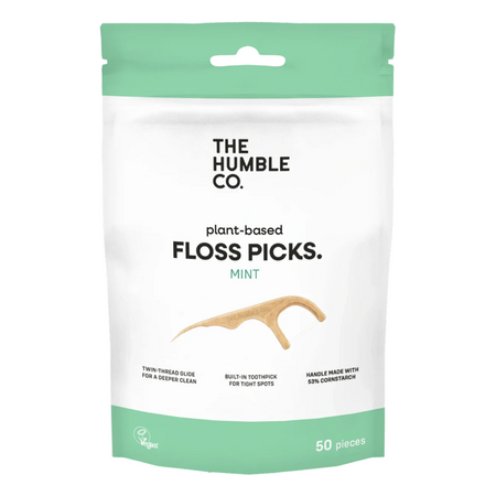Ata dentara cu suport Mint, 50 bucati, The Humble Co
