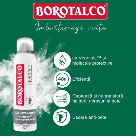 Deodorant spray Invisible, 150 ml, Borotalco 763479