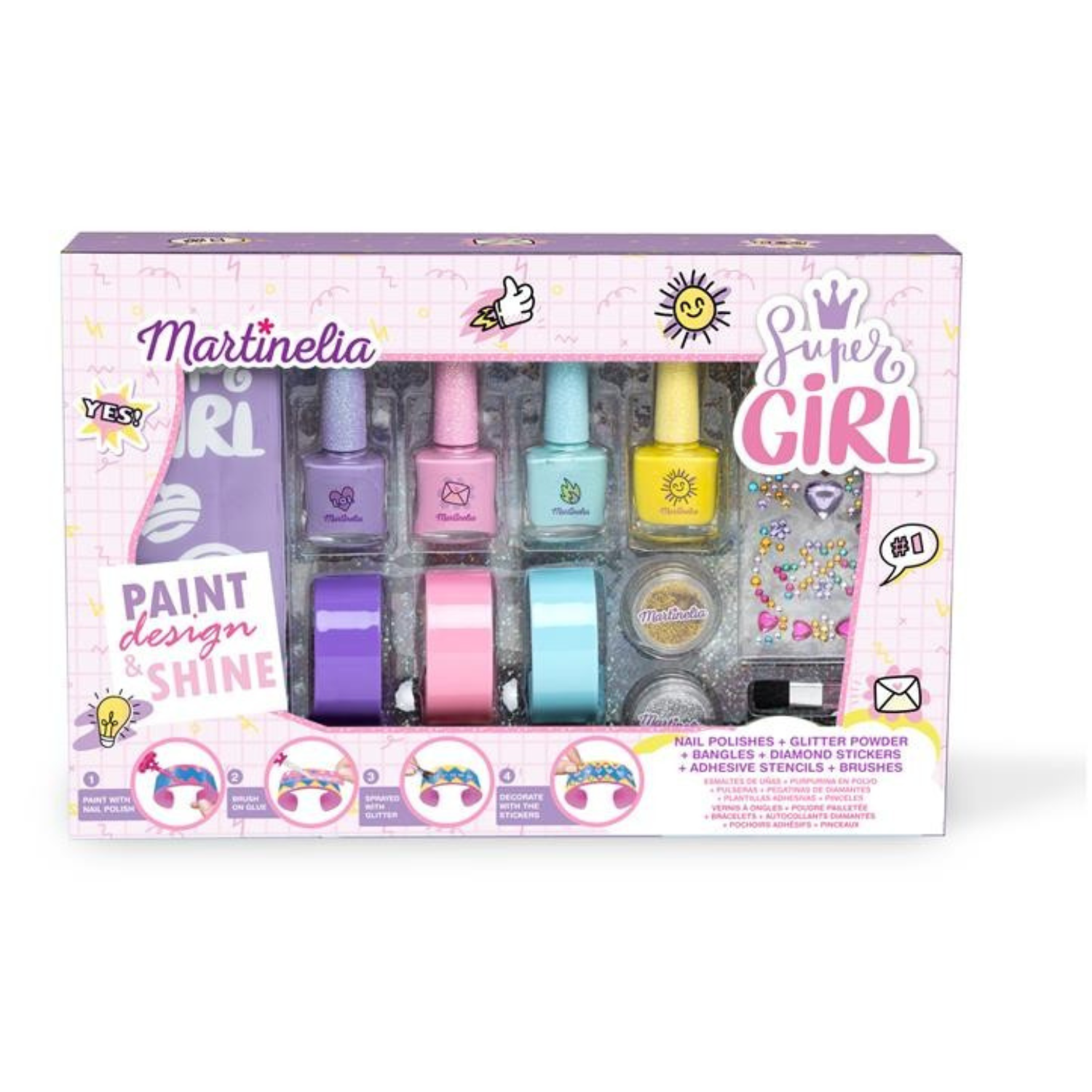 Set pentru unghii si bratari Super Girl, +3 ani, Martinelia