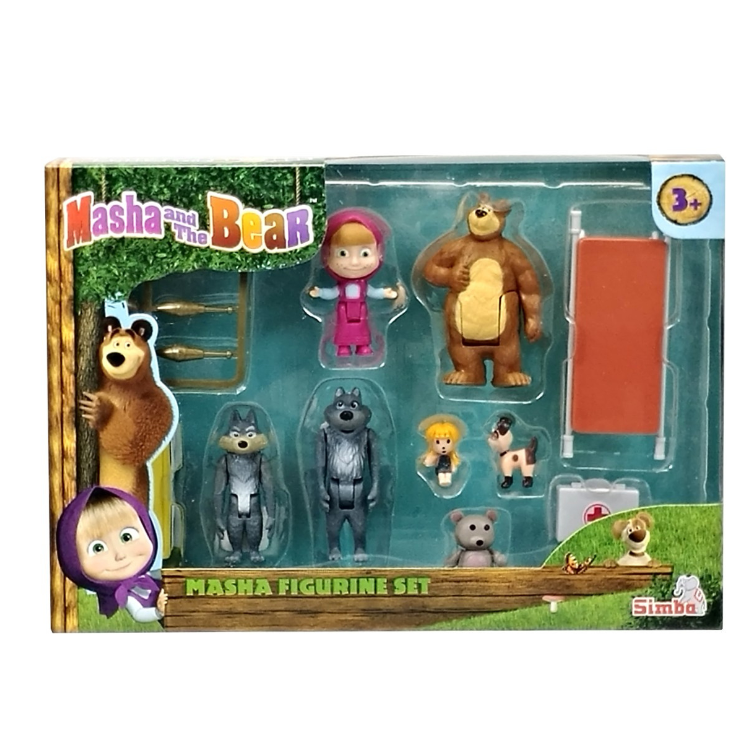 Set 7 figurine Masha, + 3 ani, Masha and the Bear