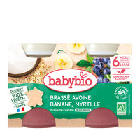 Crema din apa de Ovaz cu Banane si Afine, 2x130g, BabyBio