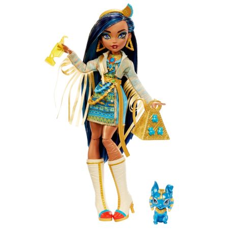 MONSTER HIGH PAPUSA CLEO DENILE CU ANIMALUT SI ACCESORII MTHHK54