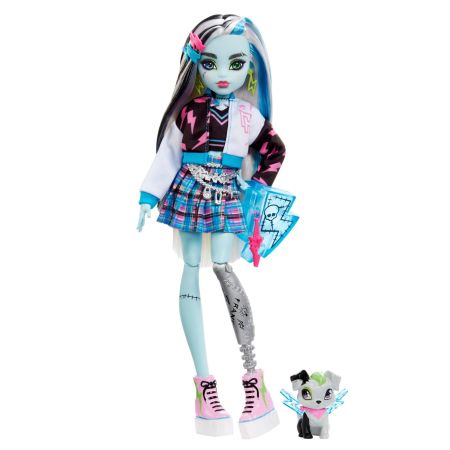 MONSTER HIGH PAPUSA FRANKIE STEIN CU ANIMALUT SI ACCESORII MTHHK53