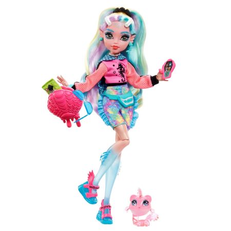 MONSTER HIGH PAPUSA LAGOONA BLUE CU ANIMALUT SI ACCESORII MTHHK55