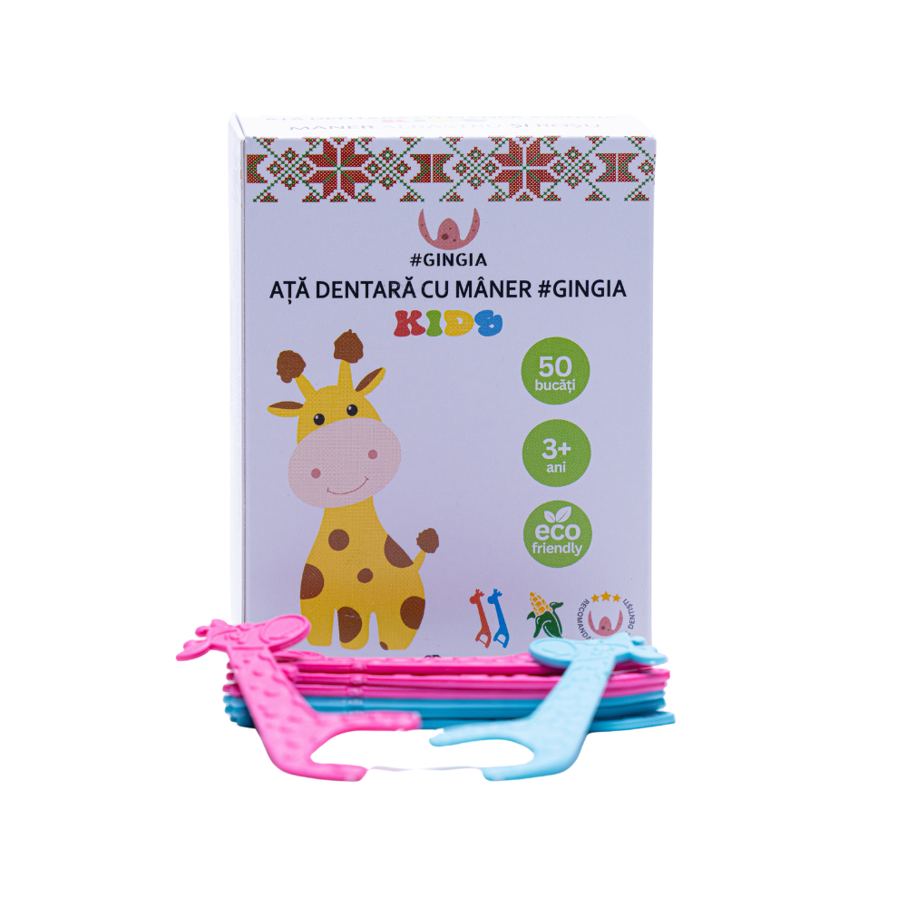 Ata dentara cu maner Kids, 50 bucati, Gingia