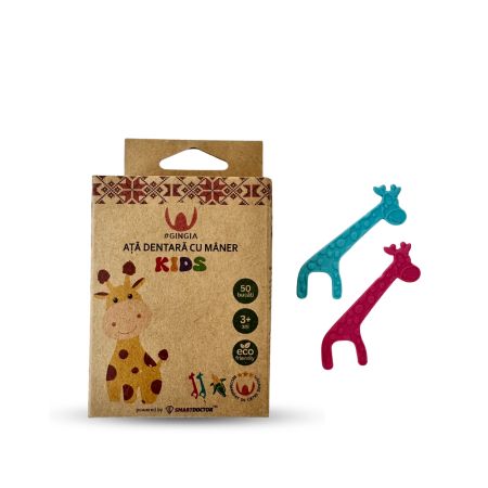 Ata dentara cu maner Kids, 3 ani+, 50 bucati, Gingia
