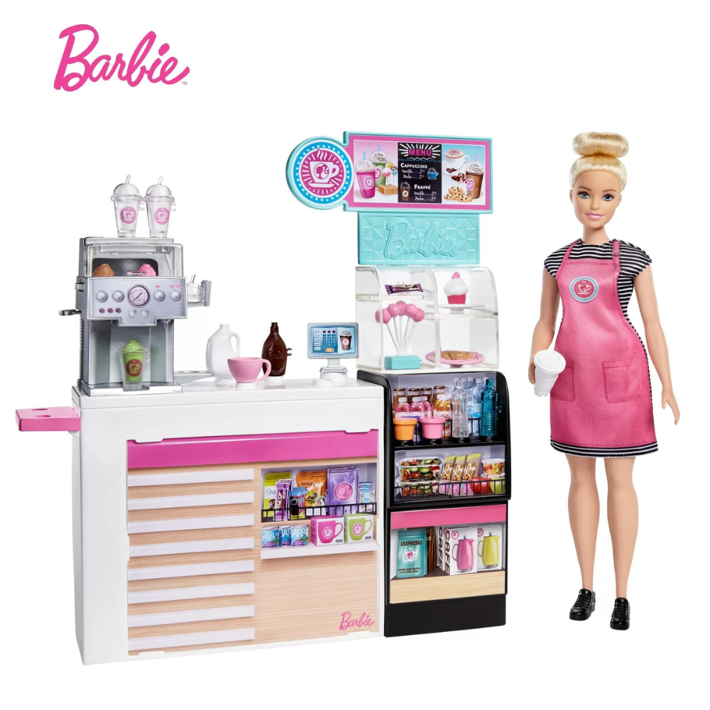 Set cafenea cu 20 de accesorii, +3 ani, Barbie