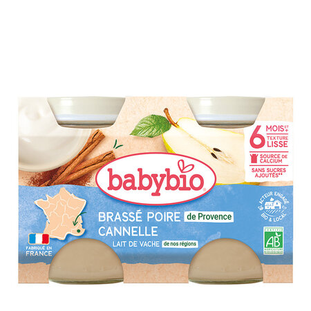Crema de iaurt cu Pere si Scortisoara, 2x130 gr, BabyBio