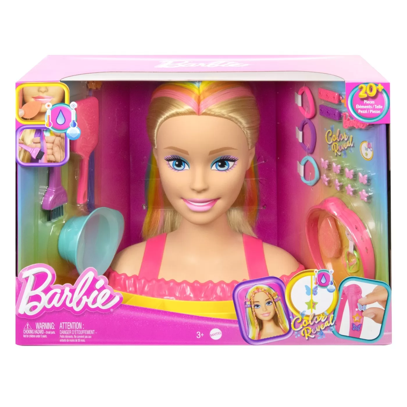 Set pentru coafat Color Reveal, +3 ani, Barbie