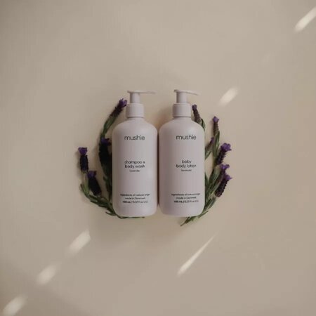 Sampon organic pentru bebelusi, +0 luni, 400 ml, Lavender, Mushie 606994