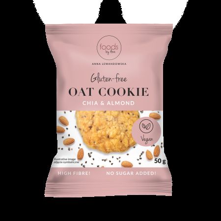 FOODSBYANN BISCUITI DIN FULGI DE OVAZ FARA GLUTEN CU MIGDALE SI CHIA 50GR