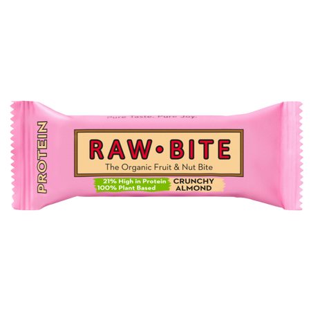 Baton Bio proteic Cruncy Almond, 45 g, Rawbite