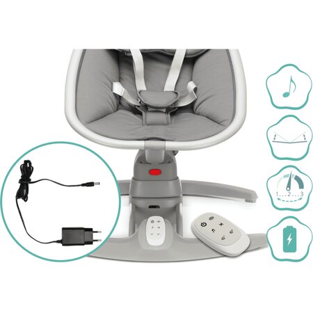 Leagan electric pentru bebelusi Mimi Grey, Fillikid 607394