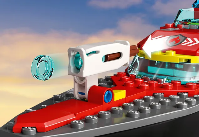 Barca de salvare a pompierilor, +5 ani, 60373, Lego City