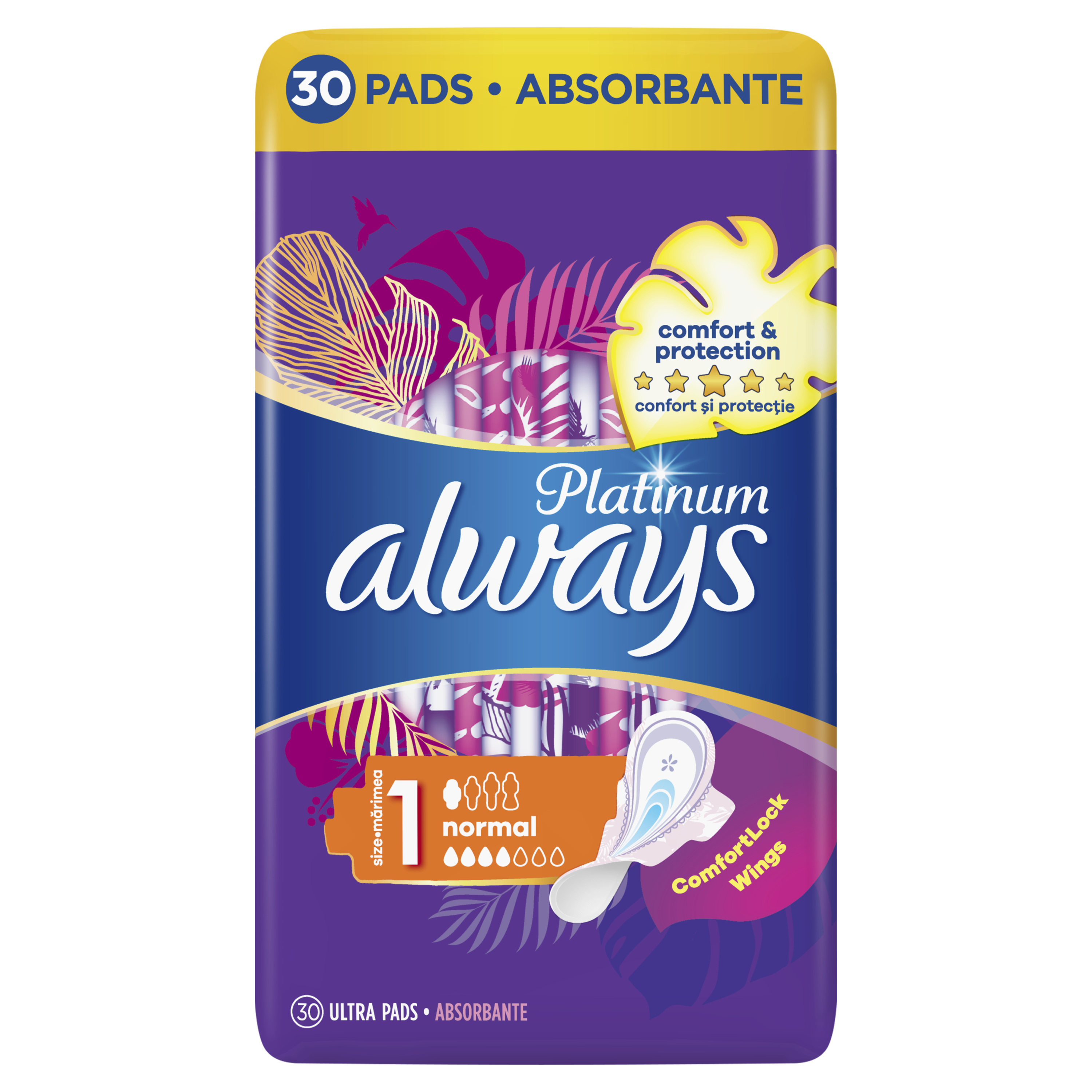 Amsorbante Always Platinum Normal, Marimea 1, 30 buc, P&G