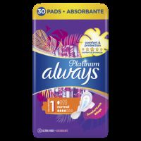 Absorbante Platinum Normal, Marimea 1, 30 bucati, Always