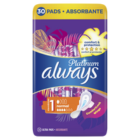 Absorbante Platinum Normal, Marimea 1, 30 bucati, Always