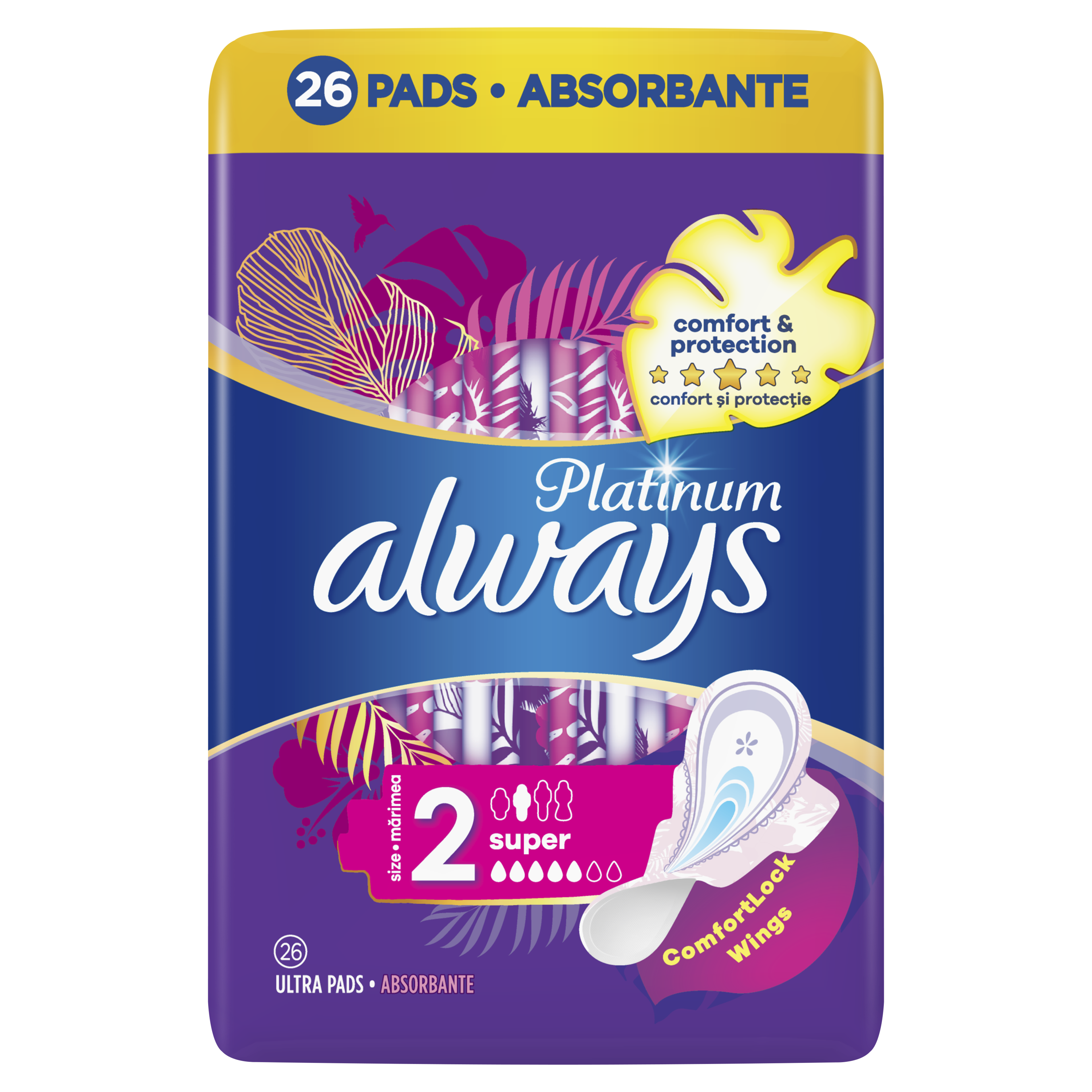 Absorbante Always Platinum Super, Marimea 2, 26 buc, P&G