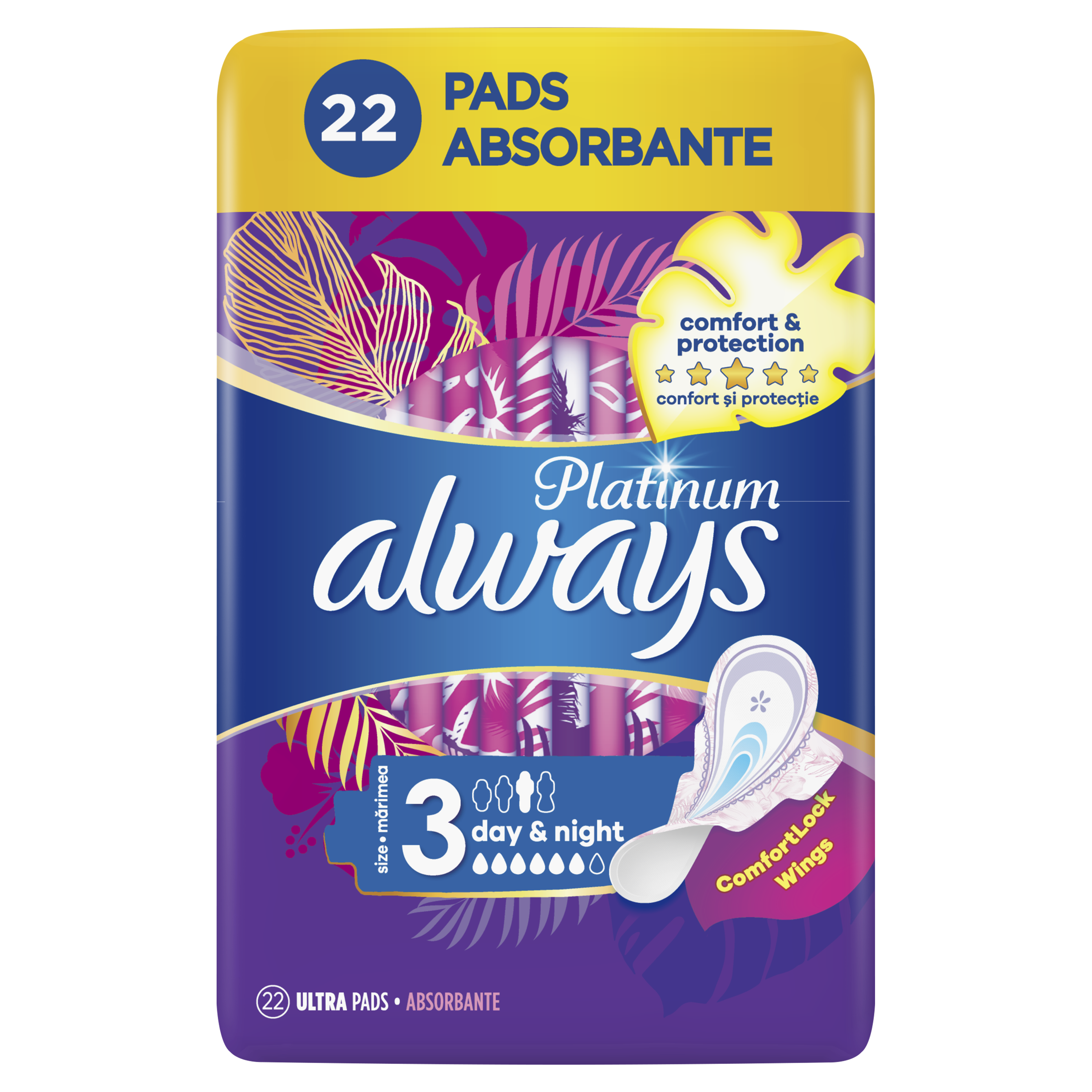 Absorbante de zi si noapte Always Platinum, Marimea 3, 22 buc